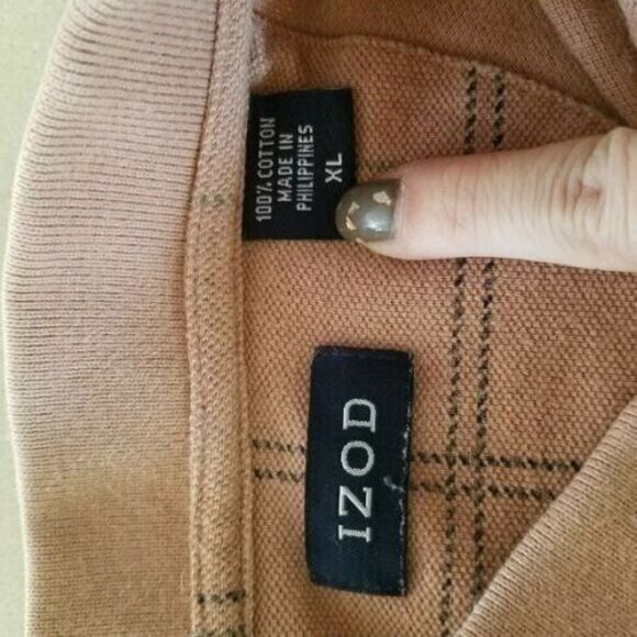 IZOD Mens Sz XL Pink Black Short Sleeve Polo Shirt - Picture 6 of 8